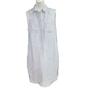 Vineyard Vines Women’s Linen Blue and White Striped Sleeveless Dress. Size 14